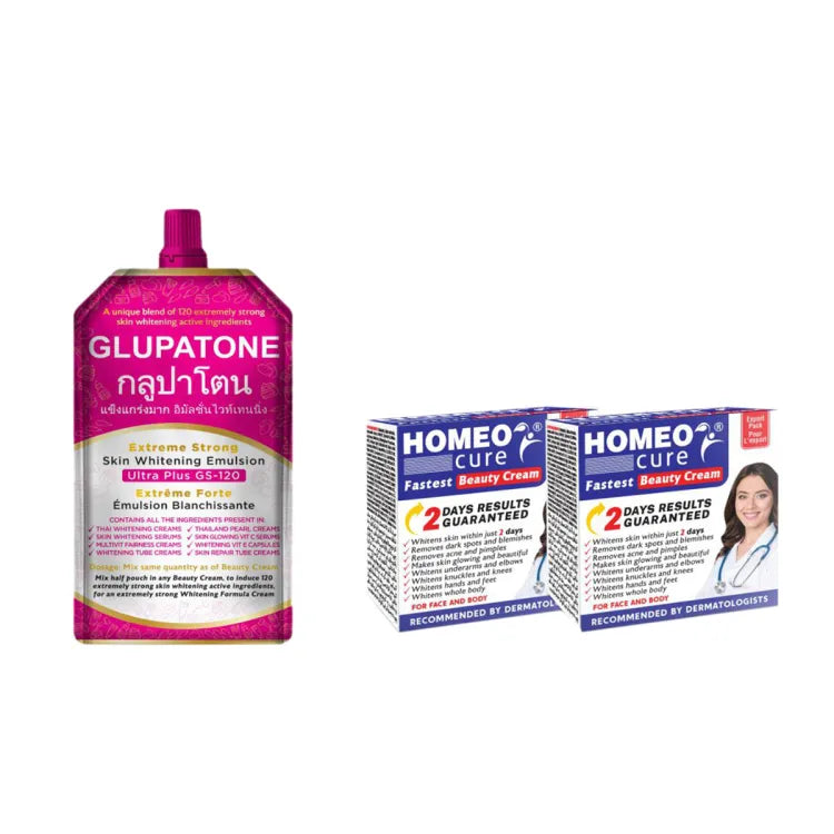 GLUPATONE Strong Emulsion 50ml With Homeo Cure Beauty Cream (Pack Of 2)